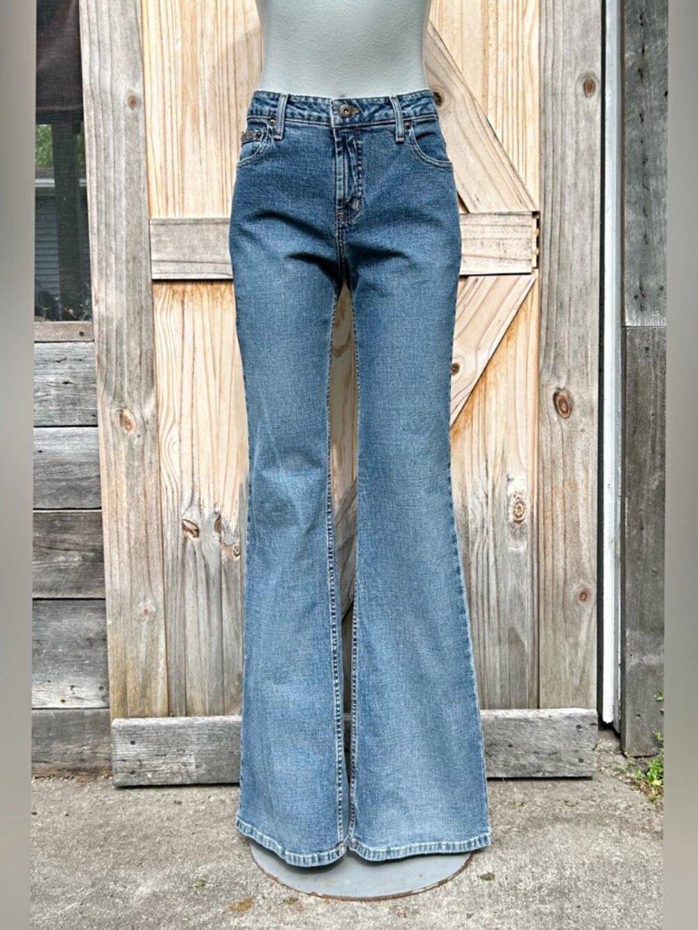 Vintage 90s Lei Stretch Denim Mid Rise Boot Cut Jeans~13L~